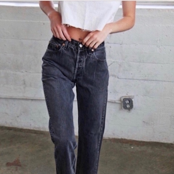 Levi’s 550 VTG USA Made Washed Black Relaxed Tapered High Rise Unisex Mom Jeans